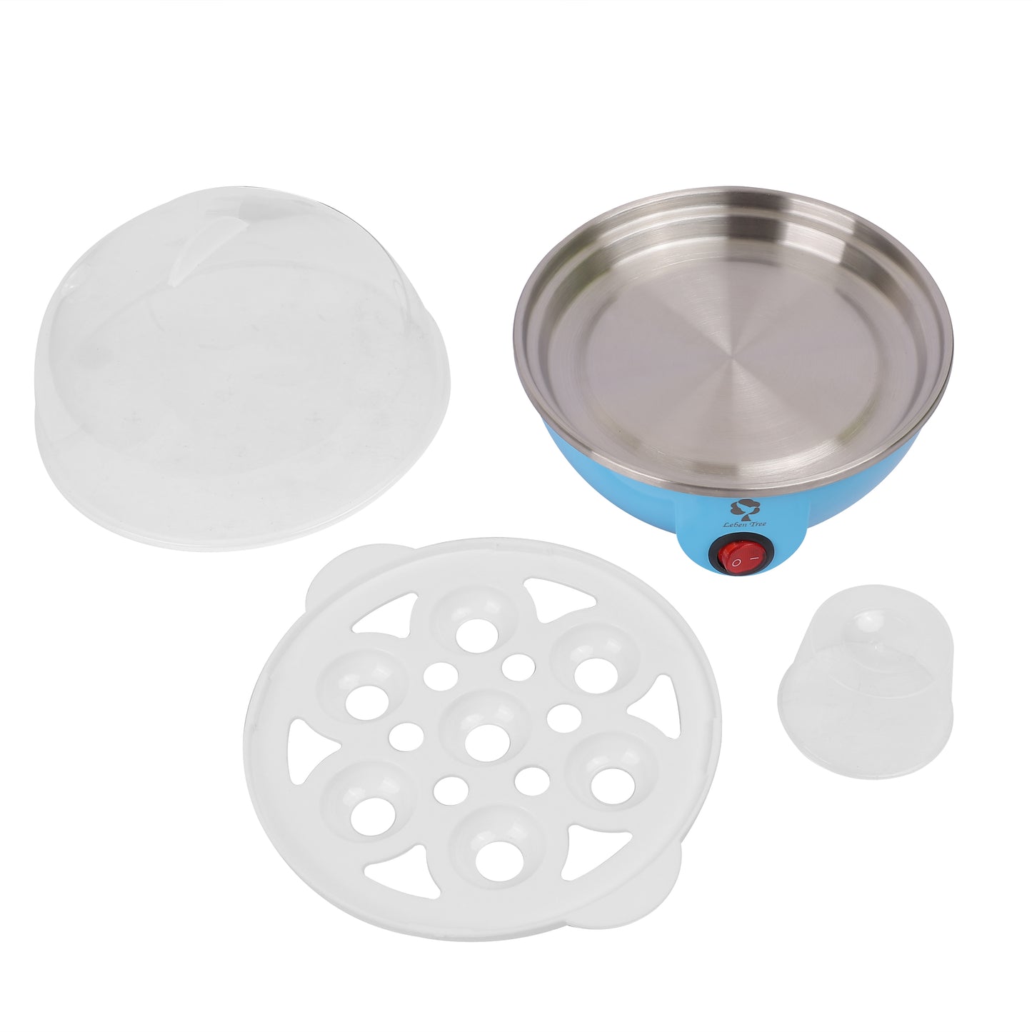 Leben Tree Electric Egg Boiler, Kitchen Egg Cooker (Blue, 6 Eggs)