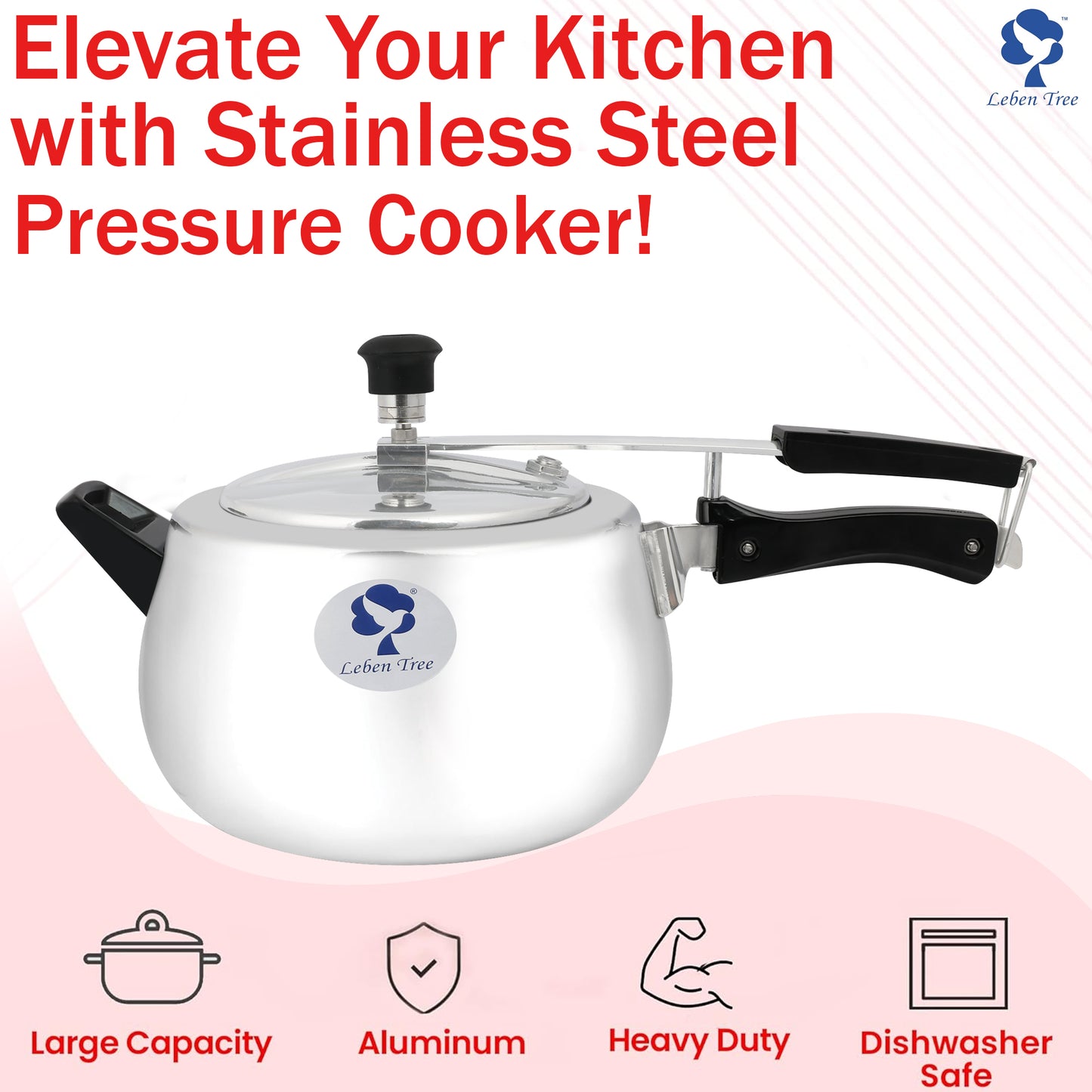 Leben Tree Pressure Cooker (SS, 5.5 Litre)