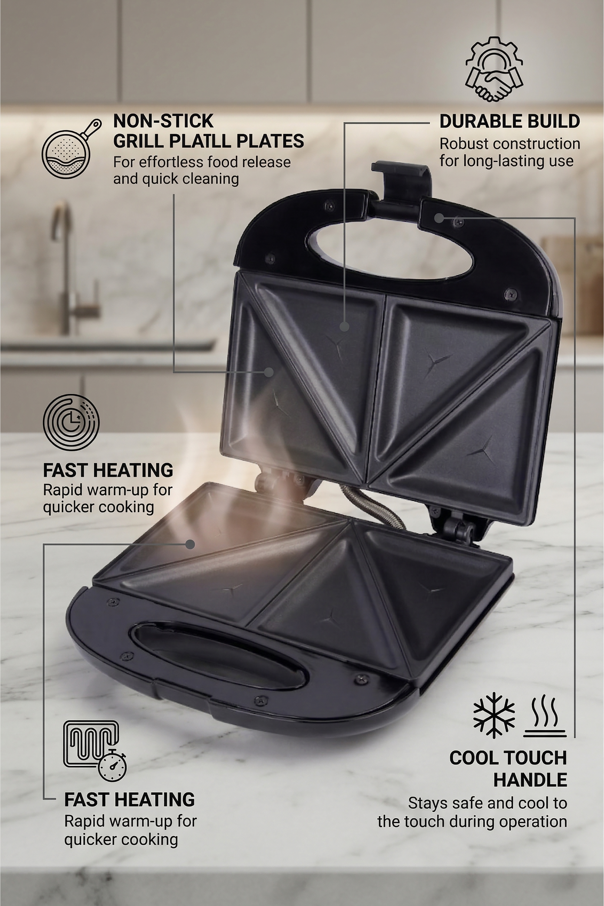 Smile Non-Toxic Plate Sandwich Maker