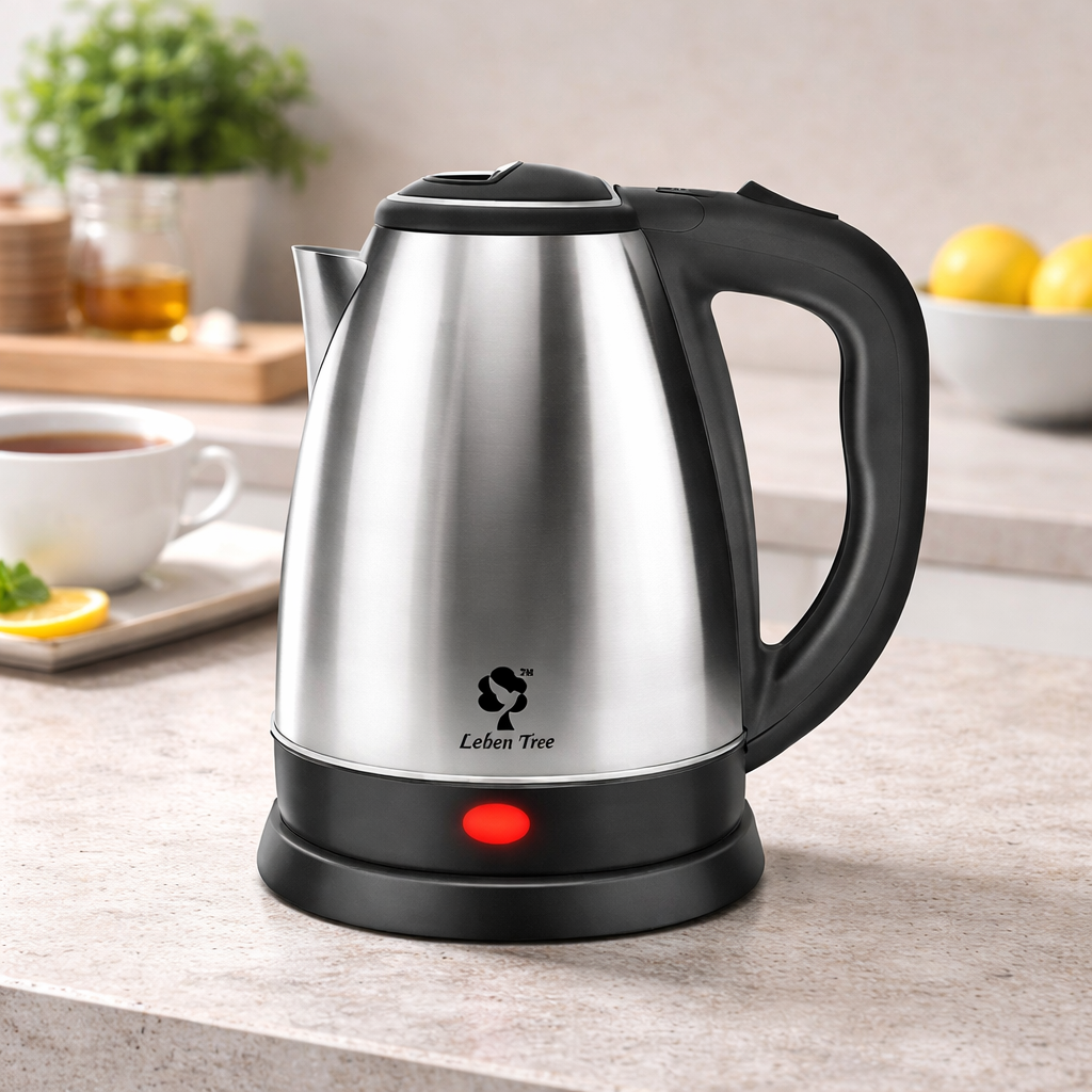 Leben Tree Smile Stainless Steel 360 Degree Electric Kettle