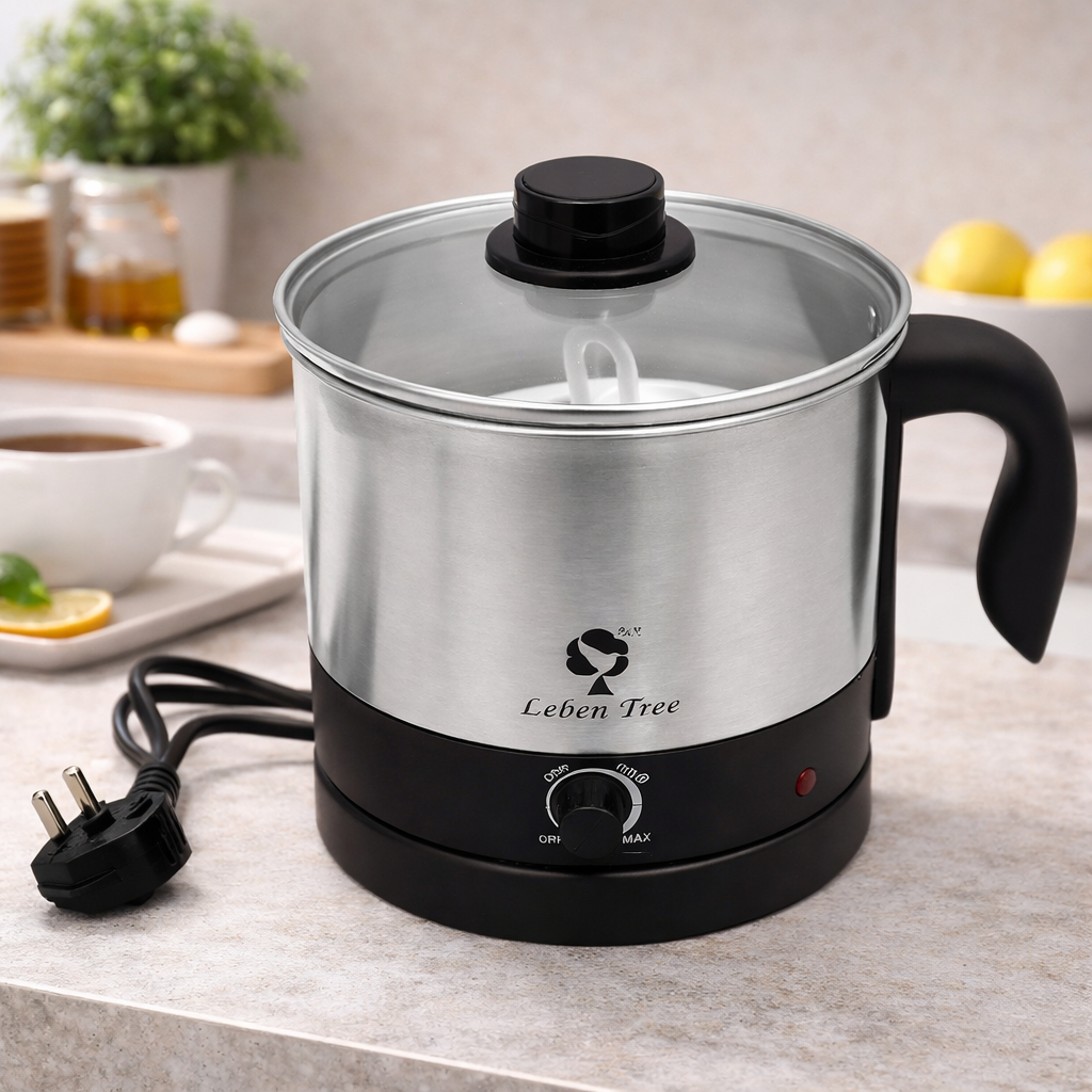 Leben Tree 1 Litre Electric Kettle – Compact, Efficient & Travel-Friendly