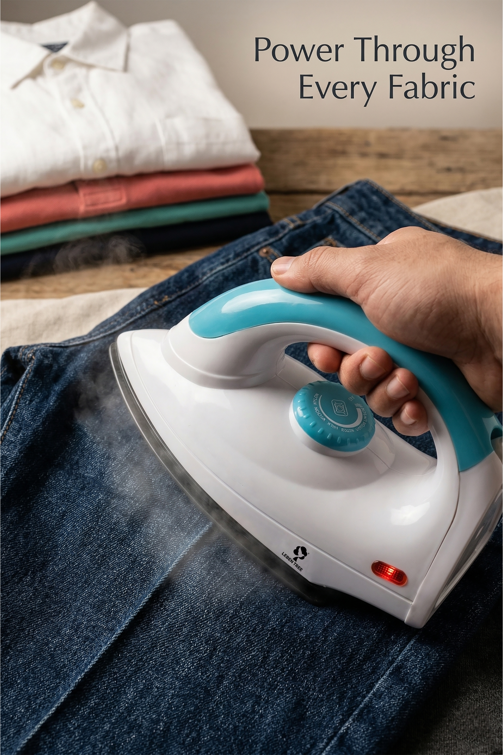 Leben Tree Smile Dry Iron 1000 W Dry Iron (Blue, White)